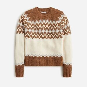 J. Crew Wool Fair Isle crewneck sweater in brushed yarn